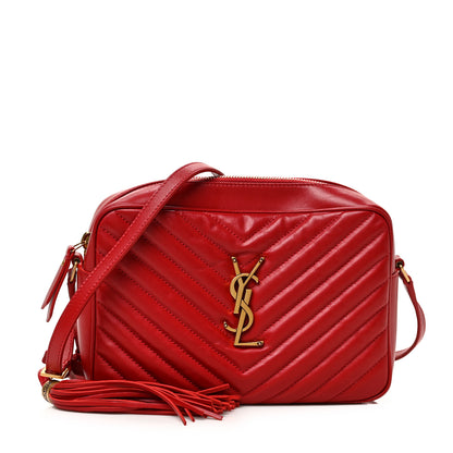 Saint Laurent Calfskin Matelasse Monogram Lou Camera Bag Opyum Red 1 of 8