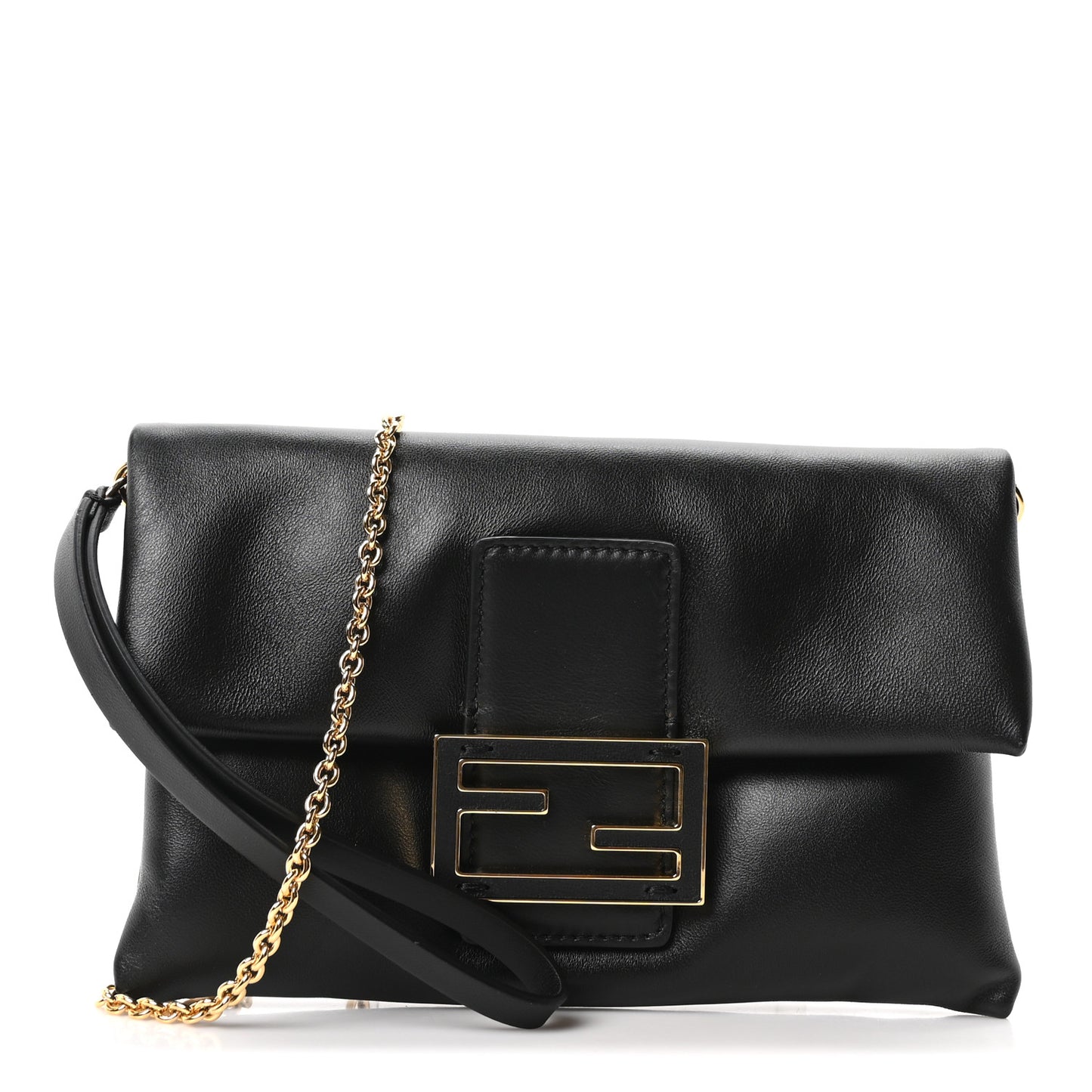 Shiny Nappa Mama Baguette Pochette Black