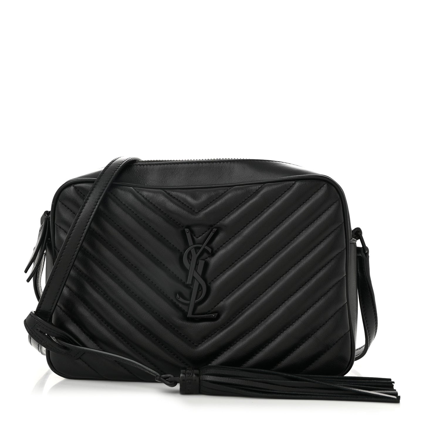 Calfskin Matelasse Monogram Monochrome Lou Camera Bag Black