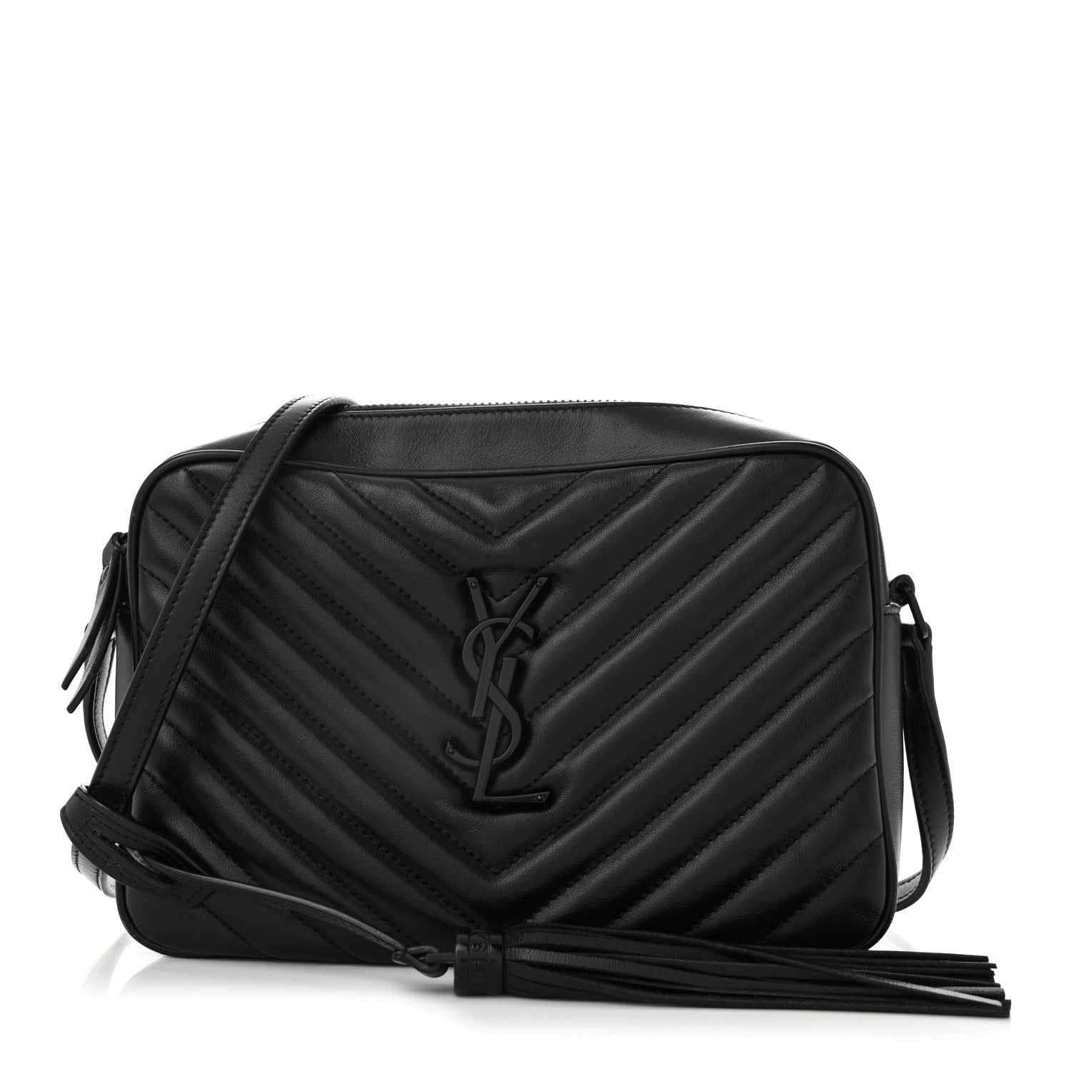 Saint Laurent Calfskin Matelasse Monogram Monochrome Lou Camera Bag Black 1 of 13