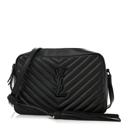 Saint Laurent Calfskin Matelasse Monogram Monochrome Lou Camera Bag Black 1 of 13