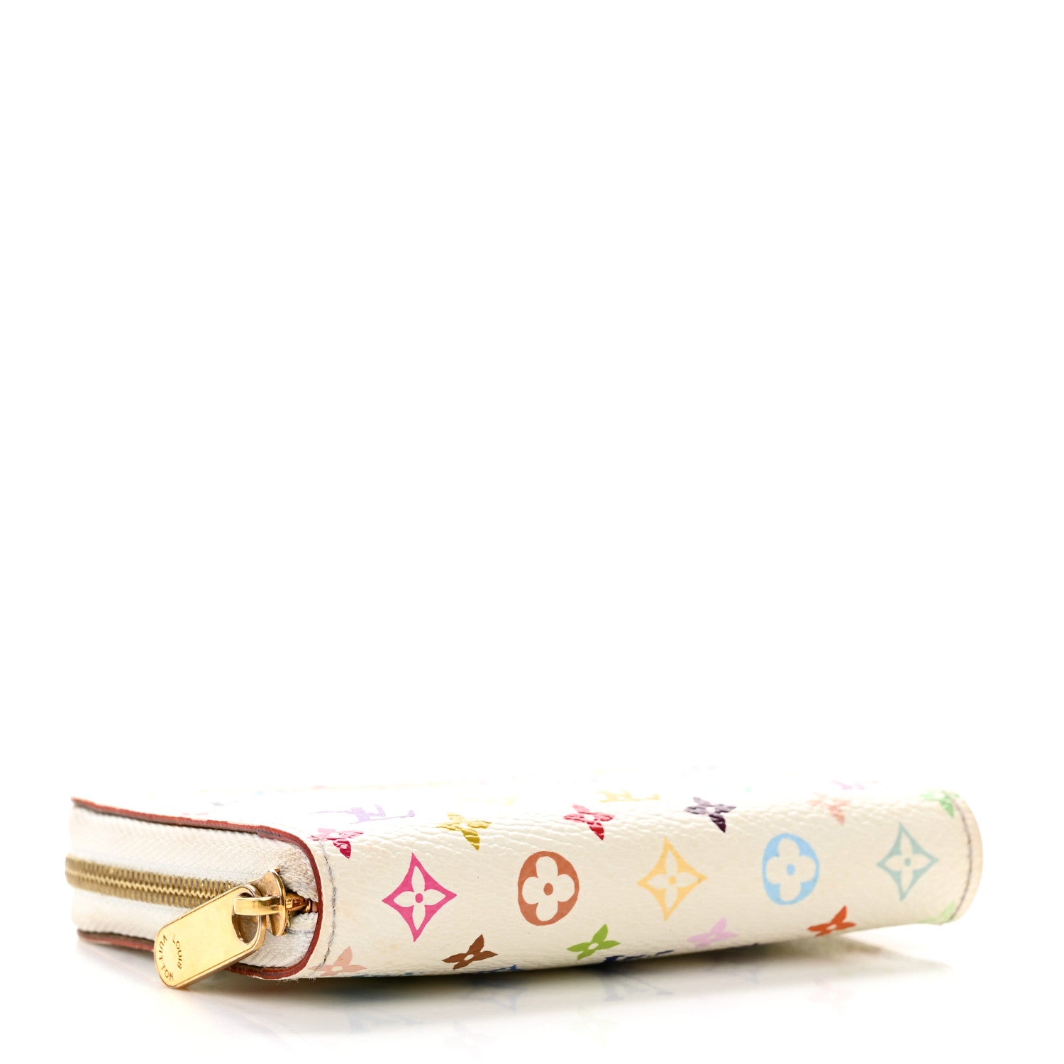 Louis Vuitton Monogram Multicolor Zippy Coin Purse Wallet White Litchi 4 of 8
