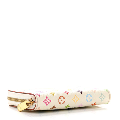 Louis Vuitton Monogram Multicolor Zippy Coin Purse Wallet White Litchi 4 of 8