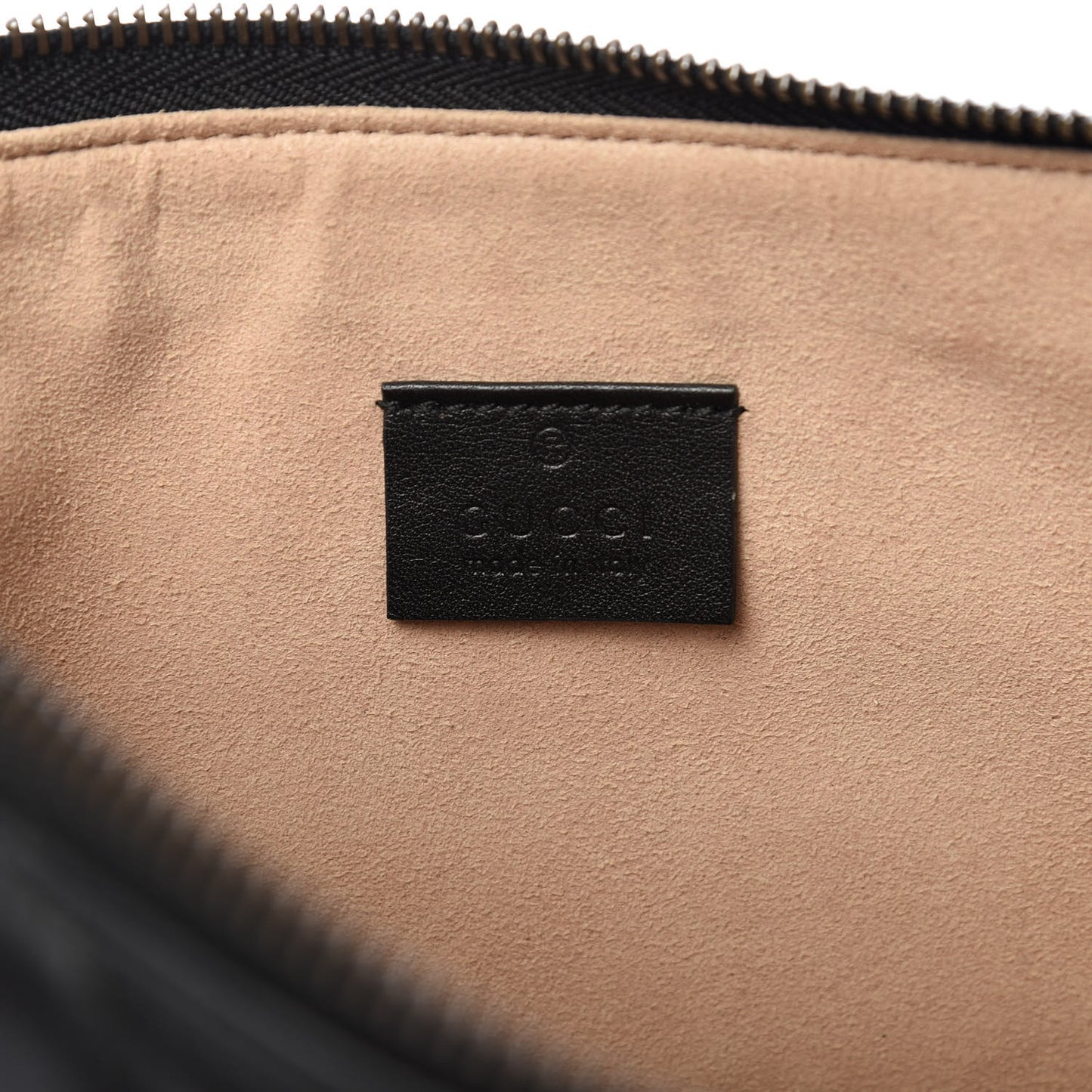 Calfskin Matelasse Large GG Marmont Zip Pouch Black