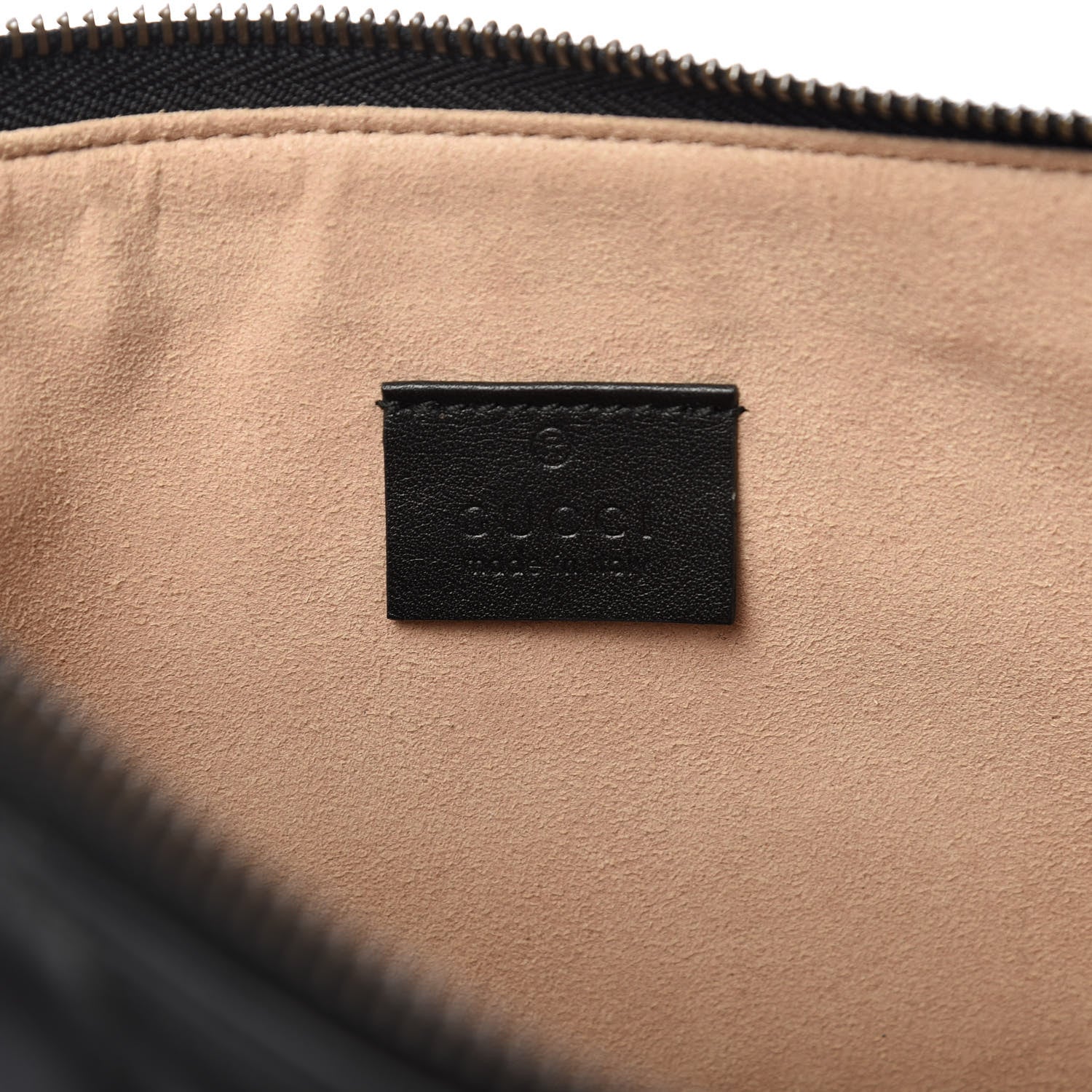 Gucci Calfskin Matelasse Large GG Marmont Zip Pouch Black 8 of 11