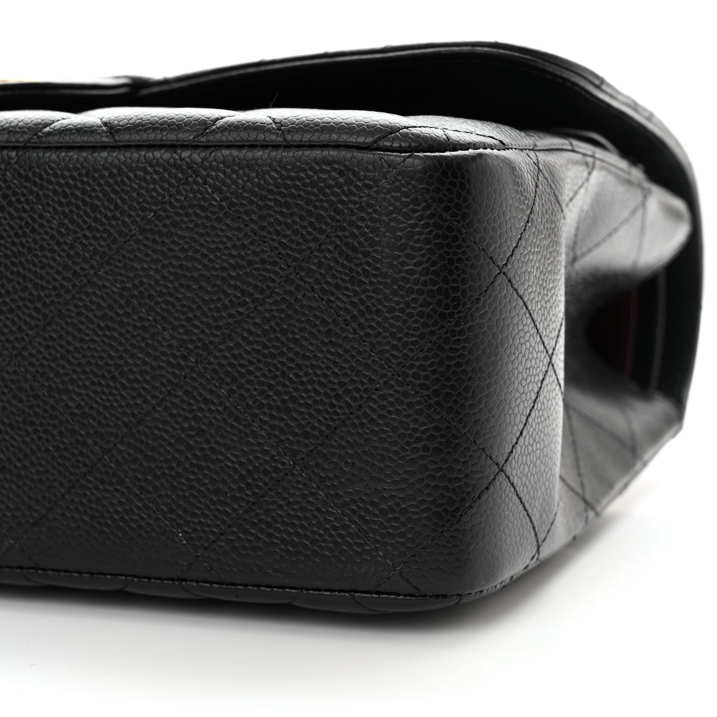 Caviar Quilted Jumbo Double Flap Black