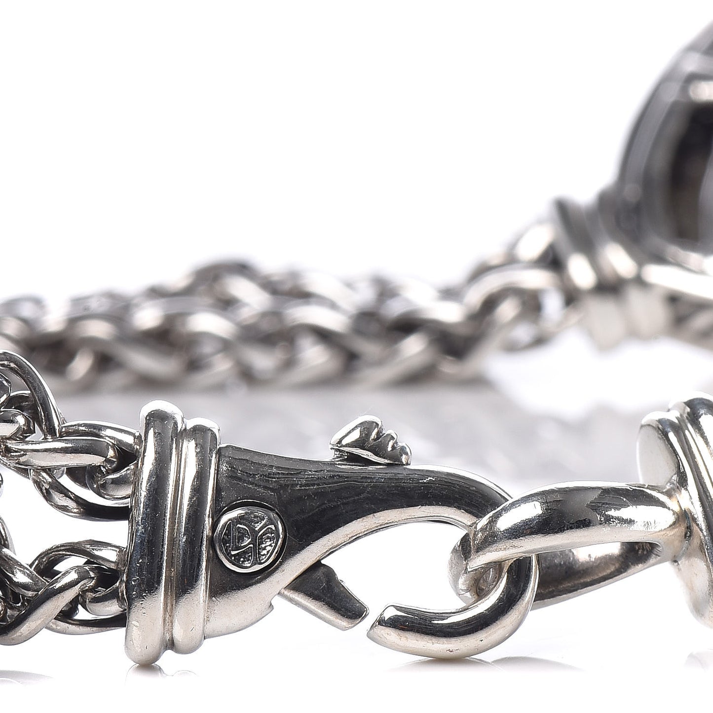 Sterling Silver Diamond Black Onyx 19mm Albion Double Wheat Chain Necklace