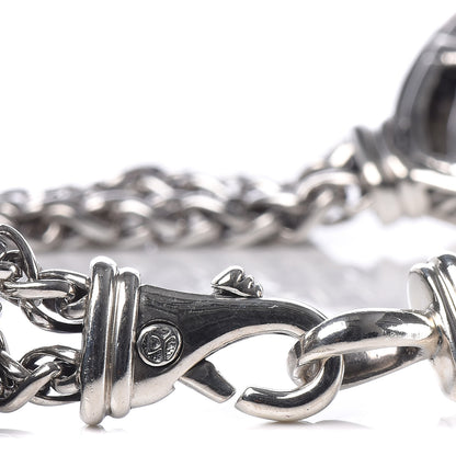 David Yurman Sterling Silver Diamond Black Onyx 19mm Albion Double Wheat Chain Necklace 6 of 6