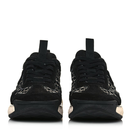 Chanel Suede Calfskin Embroidered CC Sneakers 36 Black 2 of 8