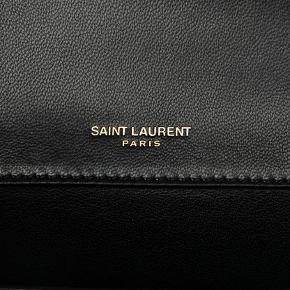 Saint Laurent Lambskin Matelasse Chevron Monogram Small Sulpice Bag Black 6 of 11