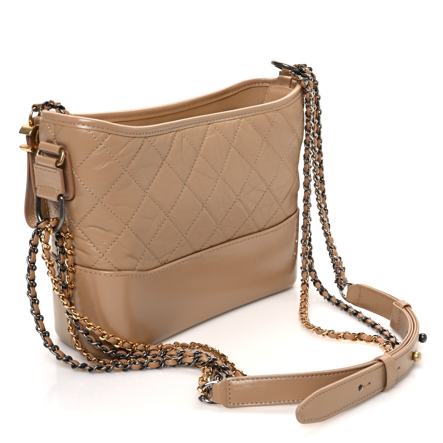 Chanel Aged Calfskin Quilted New Medium Gabrielle Hobo Beige 3 of 10
