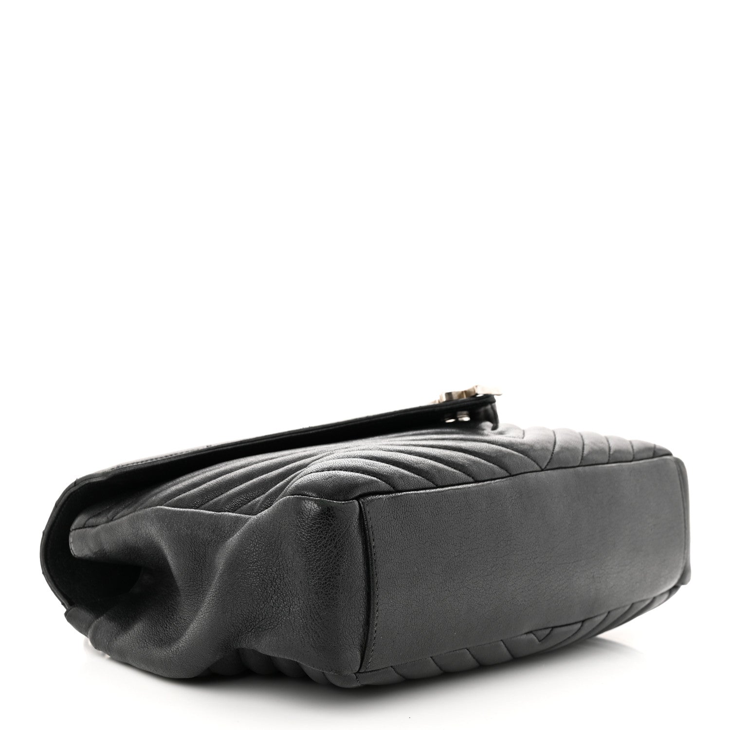 Saint Laurent Sheepskin Matelasse Chevron Monogram Large College Satchel Black 4 of 17