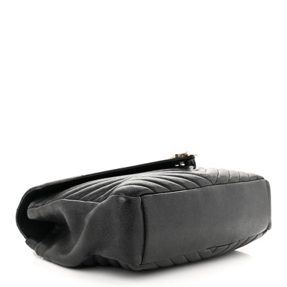 Saint Laurent Sheepskin Matelasse Chevron Monogram Large College Satchel Black 4 of 17