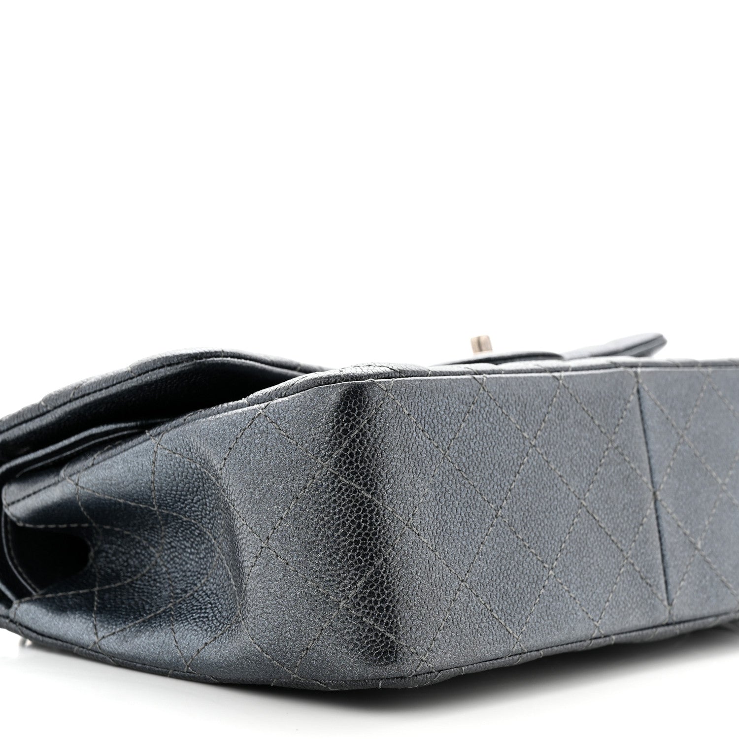 Chanel Pearly Caviar Quilted Jumbo Double Flap Grey 9 of 10