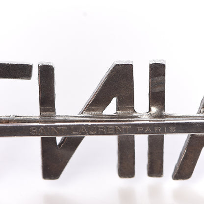 Saint Laurent Brass Crystal Barrette Oxidized Silver 3 of 3