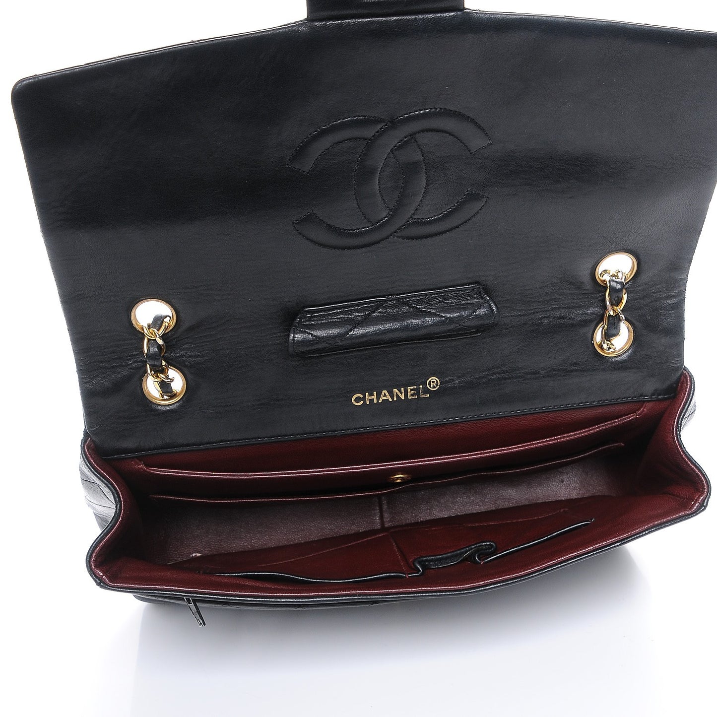 Lambskin Medium Single Flap Black