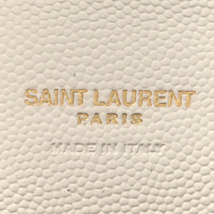 Saint Laurent Grain De Poudre Textured Mixed Matelasse Triquilt Monogram Clutch Blanc Vintage 6 of 7