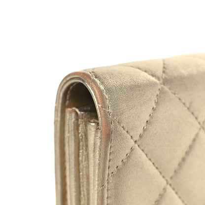Chanel Metallic Lambskin Quilted Large Gusset Flap Wallet Gold 7 of 10