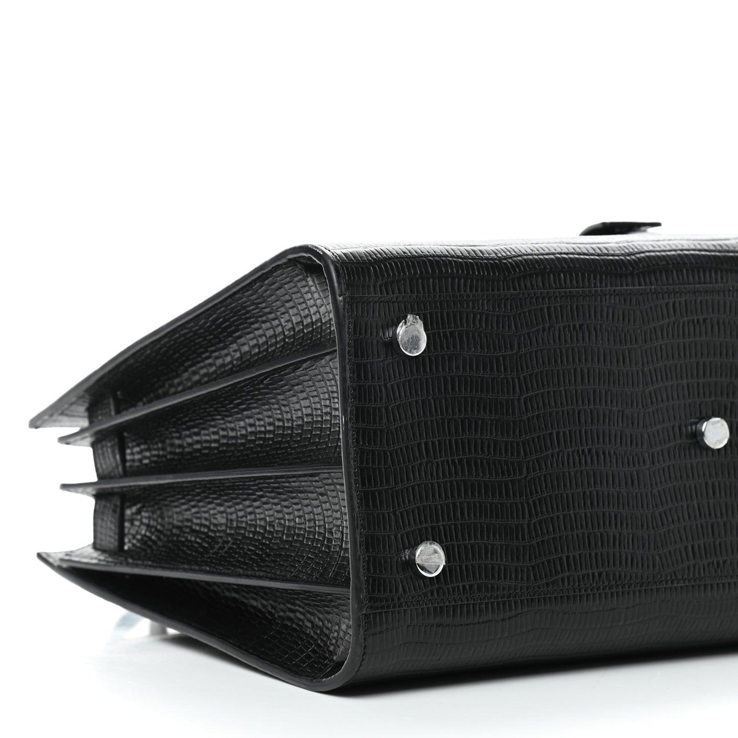 Lizard Embossed Calfskin Small Sac De Jour Black