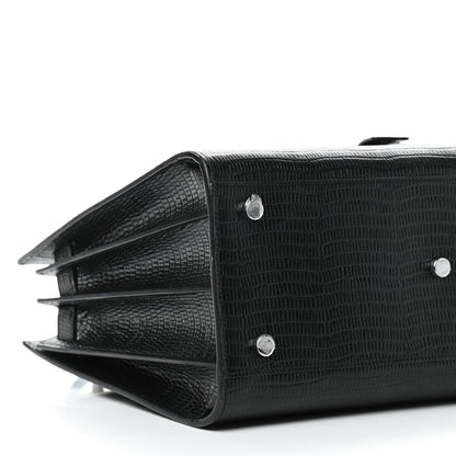 Saint Laurent Lizard Embossed Calfskin Small Sac De Jour Black 7 of 8