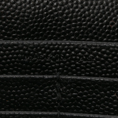 Saint Laurent Grain De Poudre Matelasse Chevron Monogram Monochrome Chain Wallet Black 6 of 13