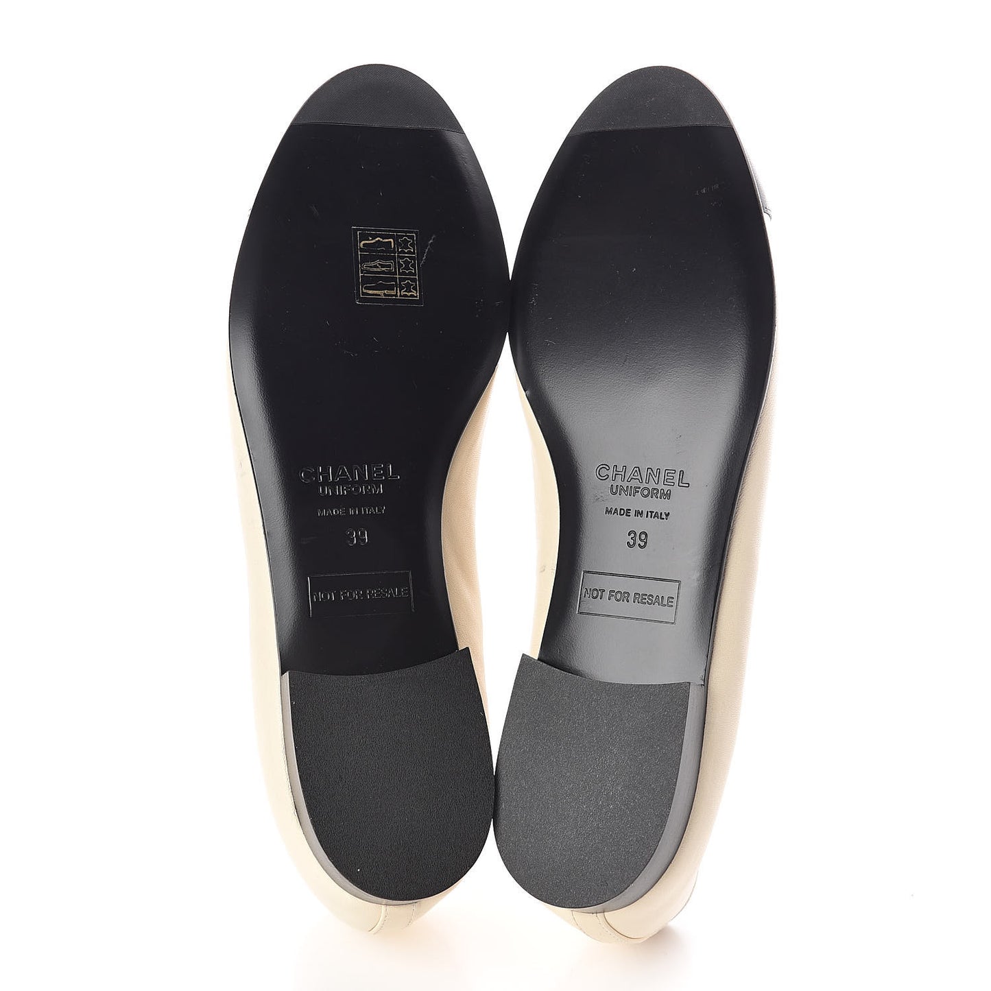 Lambskin Cap Toe Ballerina Flats 39 Ivory Navy