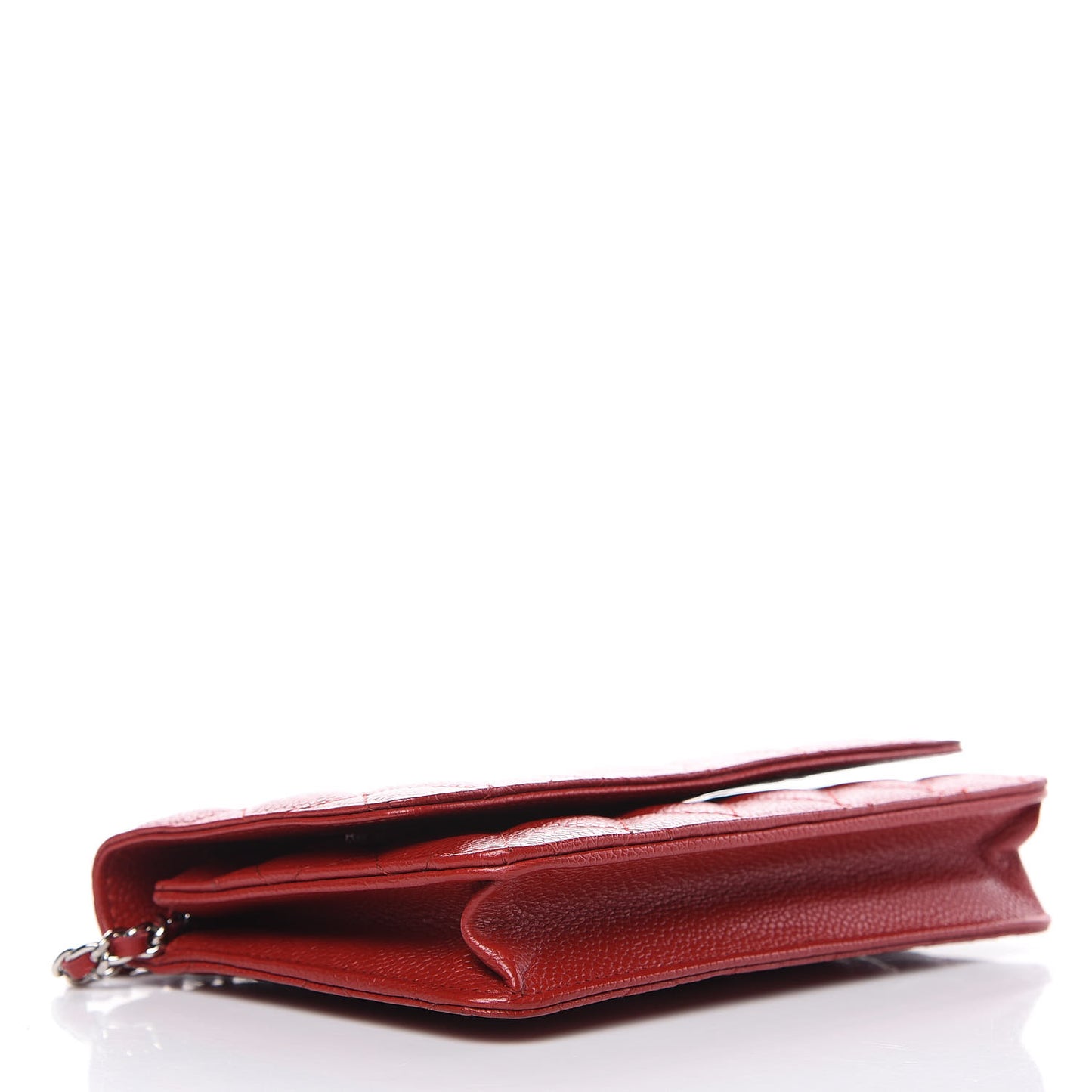 Caviar Quilted Wallet on Chain WOC Red