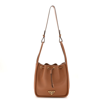 Prada Soft Calfskin Mini Darling Bucket Bag Caramel 1 of 10