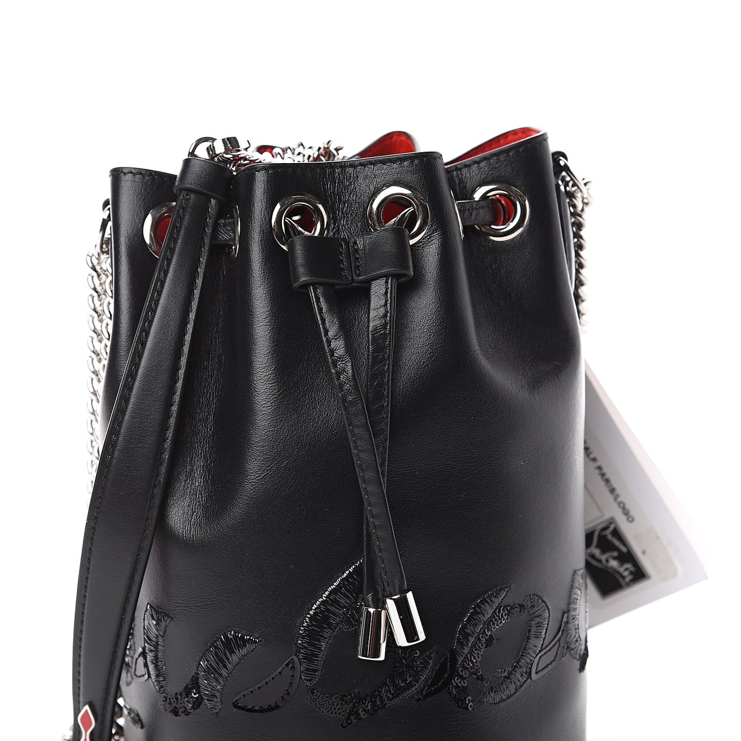 Calfskin Marie Jane Bucket Black