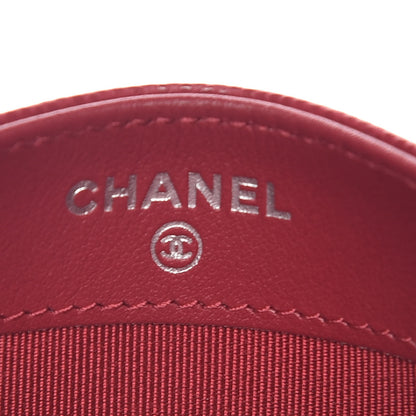 Chanel Caviar Quilted Card Holder Dark Pink 6 of 9