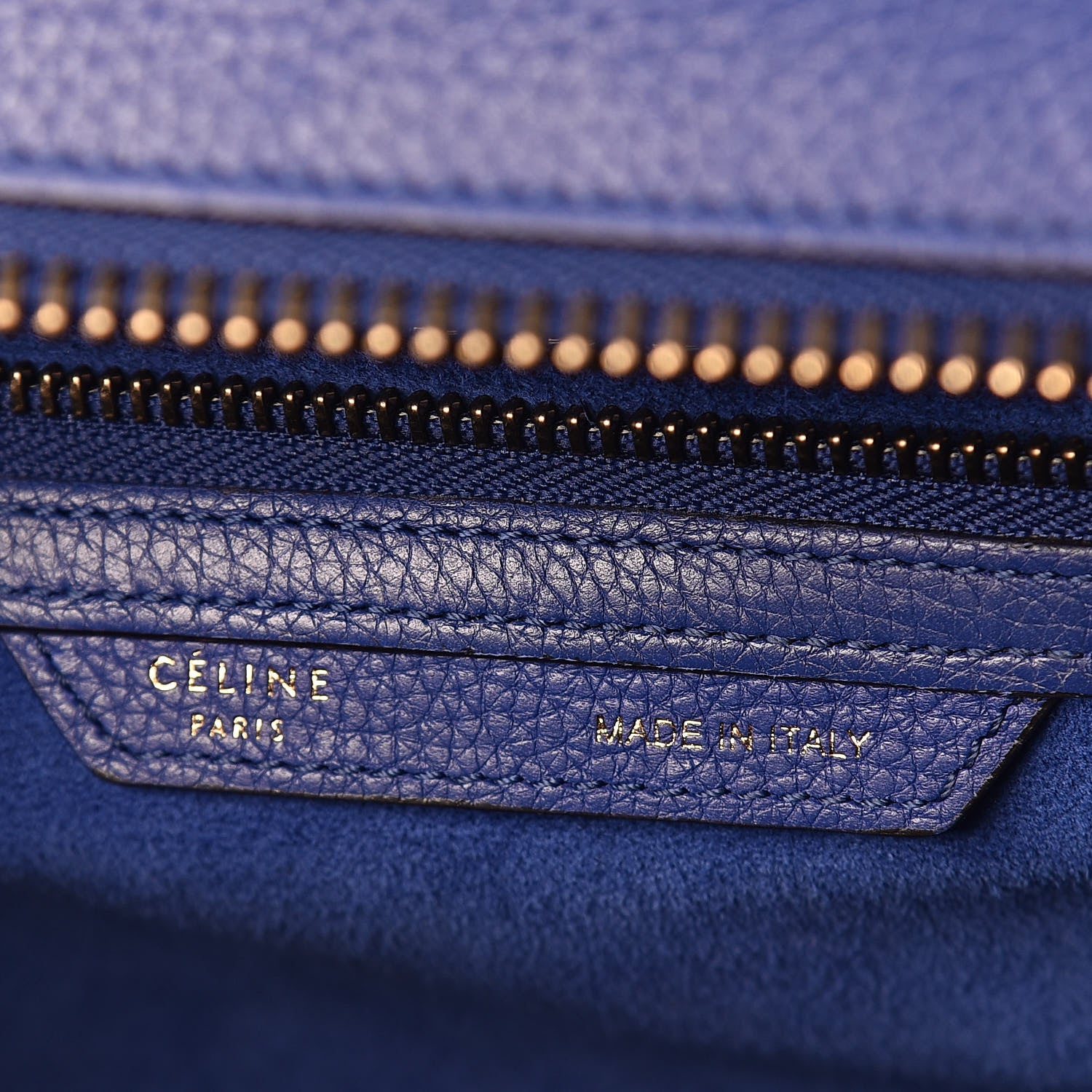 Celine Drummed Calfskin Mini Luggage Indigo 6 of 10