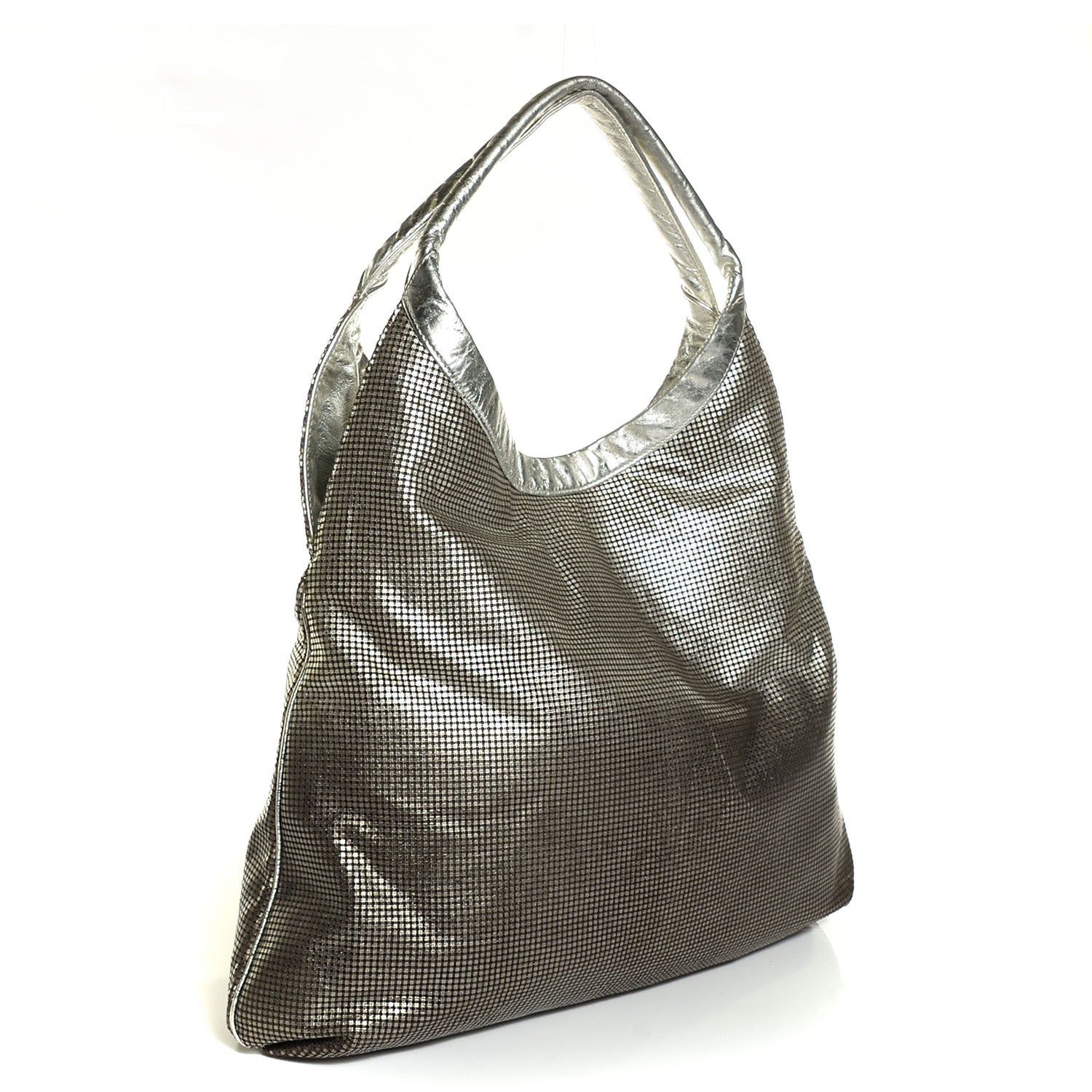 Chanel Perforated Metallic Lambskin Hollywood Hobo Silver 3 of 7