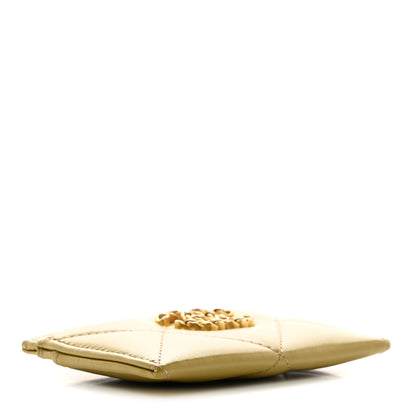 Chanel Shiny Lambskin Quilted Chanel 19 Card Holder Green 4 of 10