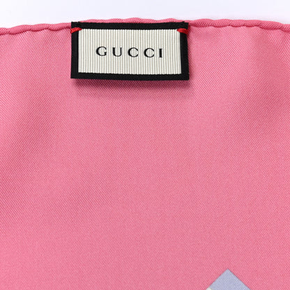 Gucci Silk GG Wallpaper Print Scarf Pink 4 of 4