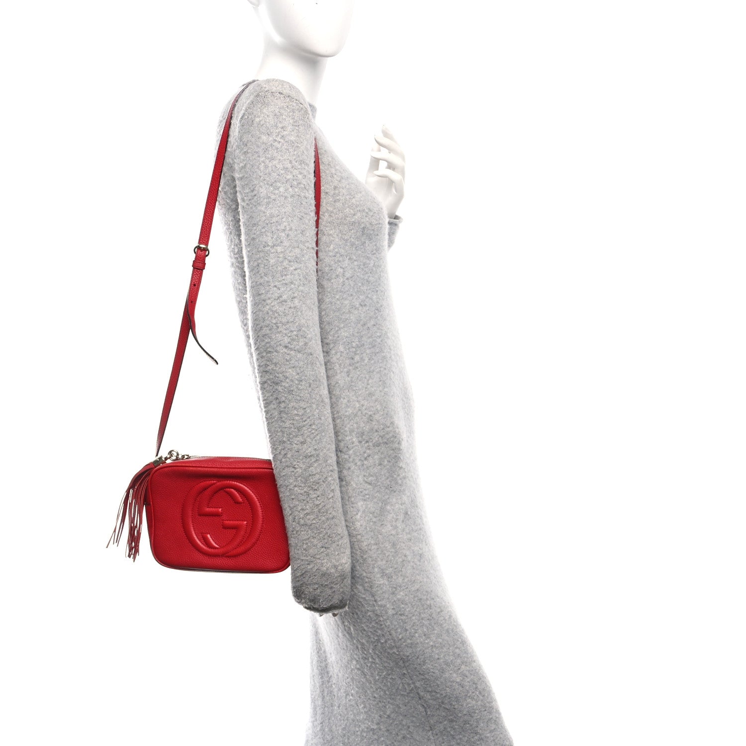 Gucci Pebbled Calfskin Small Soho Disco Bag Vibrant Red 2 of 12
