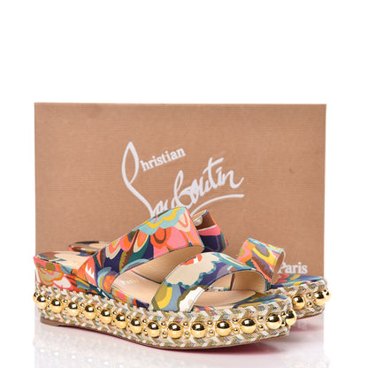 Christian Louboutin Satin Wallpaper Janitag 60 Platform Slide Sandals 40 Charlotte 8 of 8