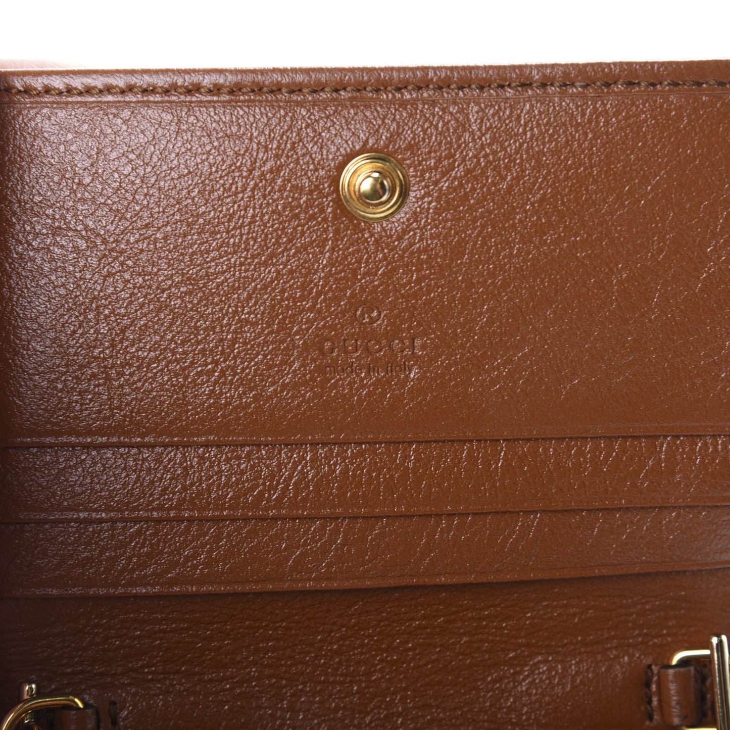 Canvas Calfskin Web Rajah Chain Card Case Wallet Sand Light Cuir