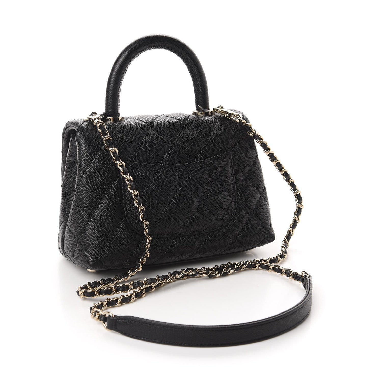 Caviar Quilted Extra Mini Coco Handle Flap Black