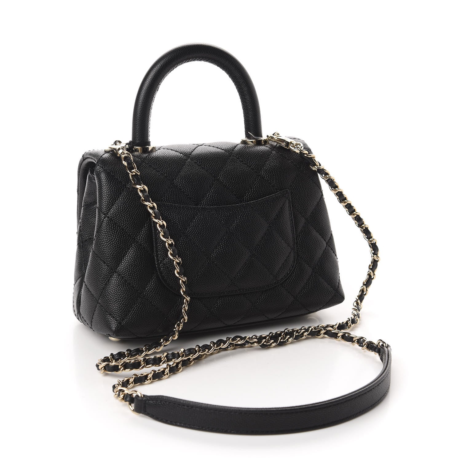 Chanel Caviar Quilted Extra Mini Coco Handle Flap Black 3 of 10
