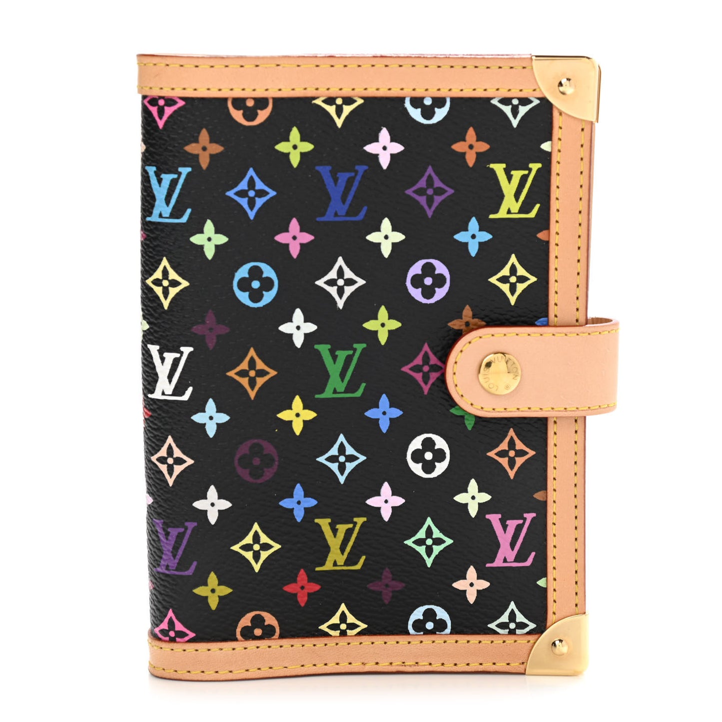 Monogram Multicolor Small Ring Agenda Cover Black