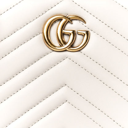 Gucci Calfskin Matelasse Small GG Marmont Tote White 9 of 12