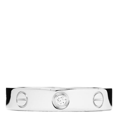 Cartier 18K White Gold Diamond 4mm LOVE Wedding Band Ring 52 6 1 of 4