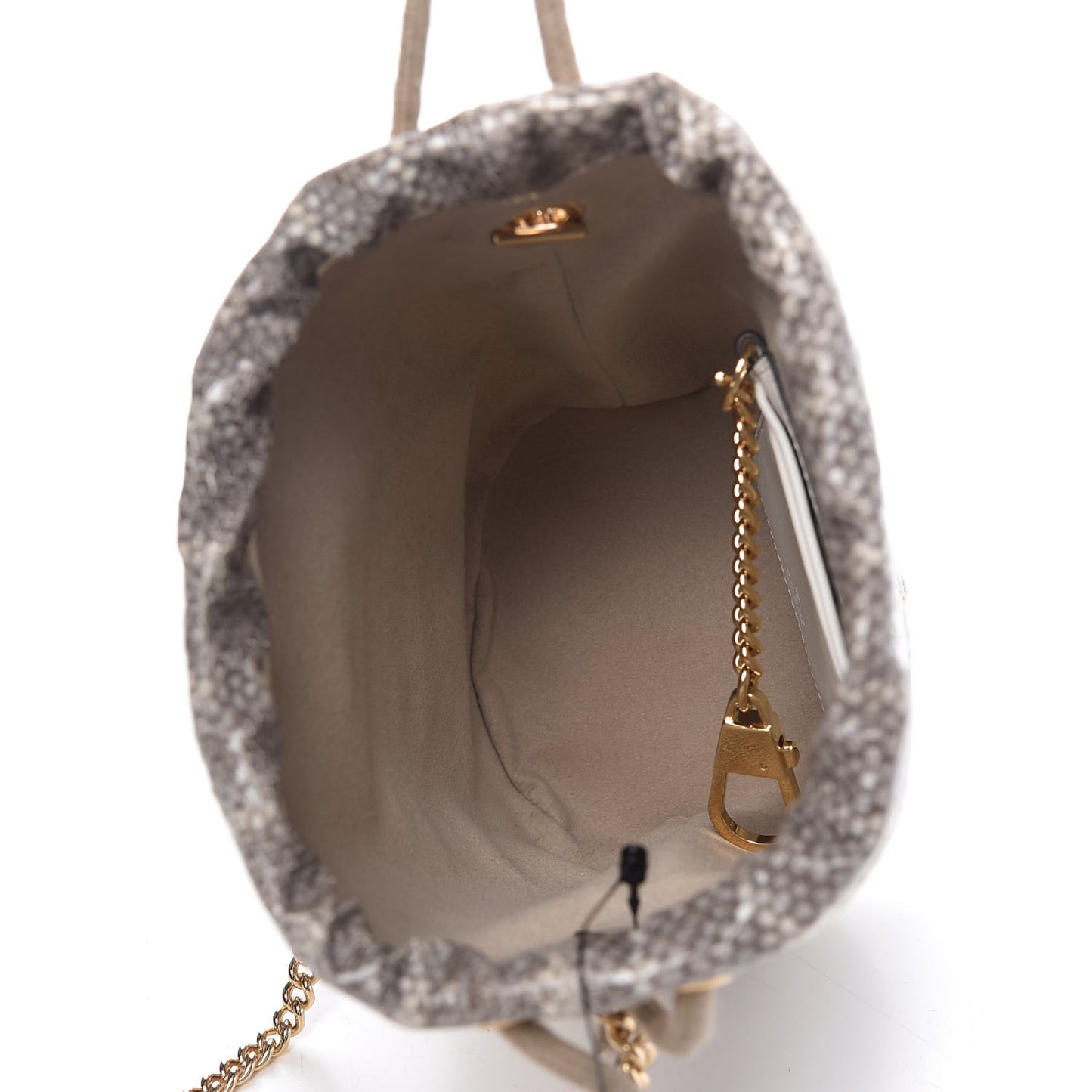 Snakeskin Mini Zumi Bucket Bag Grey