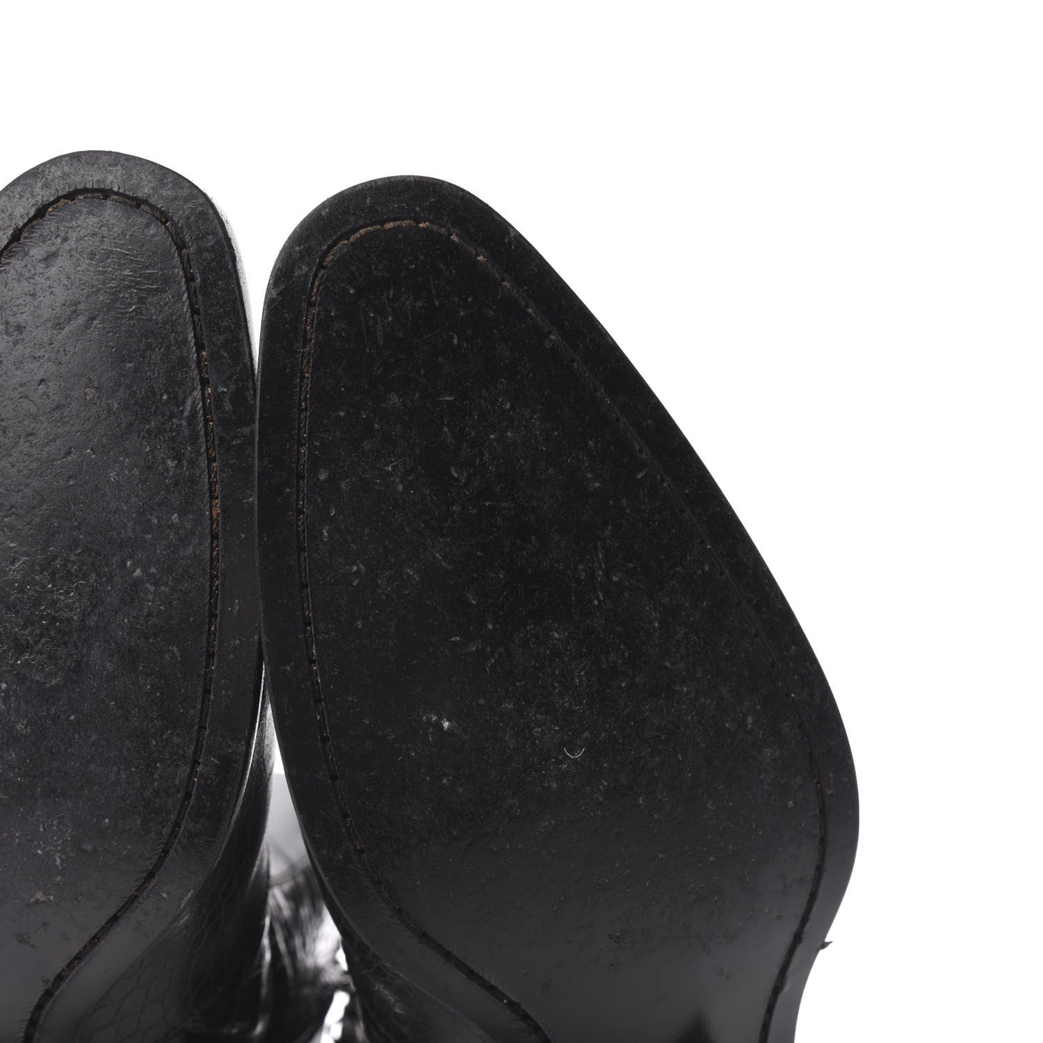Saint Laurent Crocodile Embossed Calfskin Wyatt 40 Zip Boots 43 Black 10 of 12