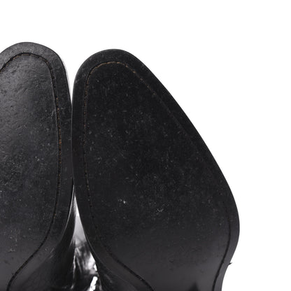 Saint Laurent Crocodile Embossed Calfskin Wyatt 40 Zip Boots 43 Black 10 of 12