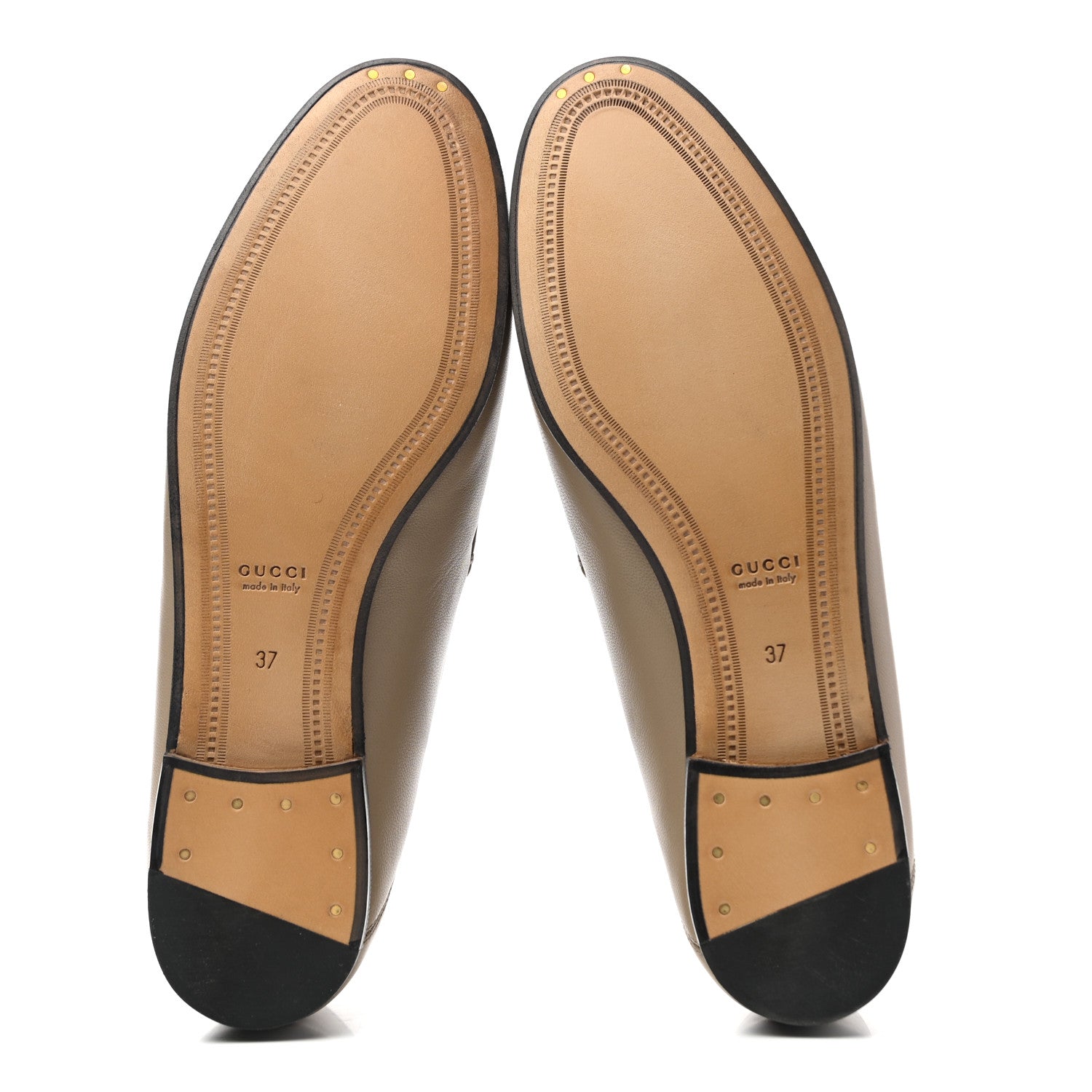 Gucci Lambskin Womens Brixton Horsebit Loafers 37 Mud 5 of 8
