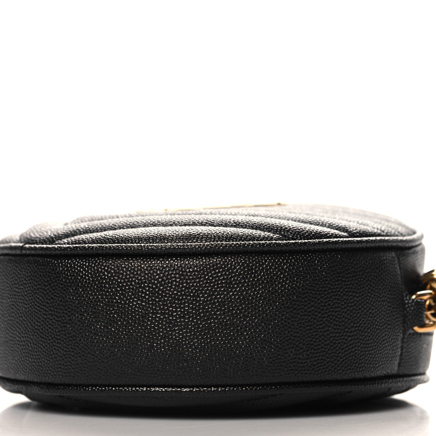 Grain De Poudre Matelasse Chevron Quilted Round Vinyle Camera Bag Black