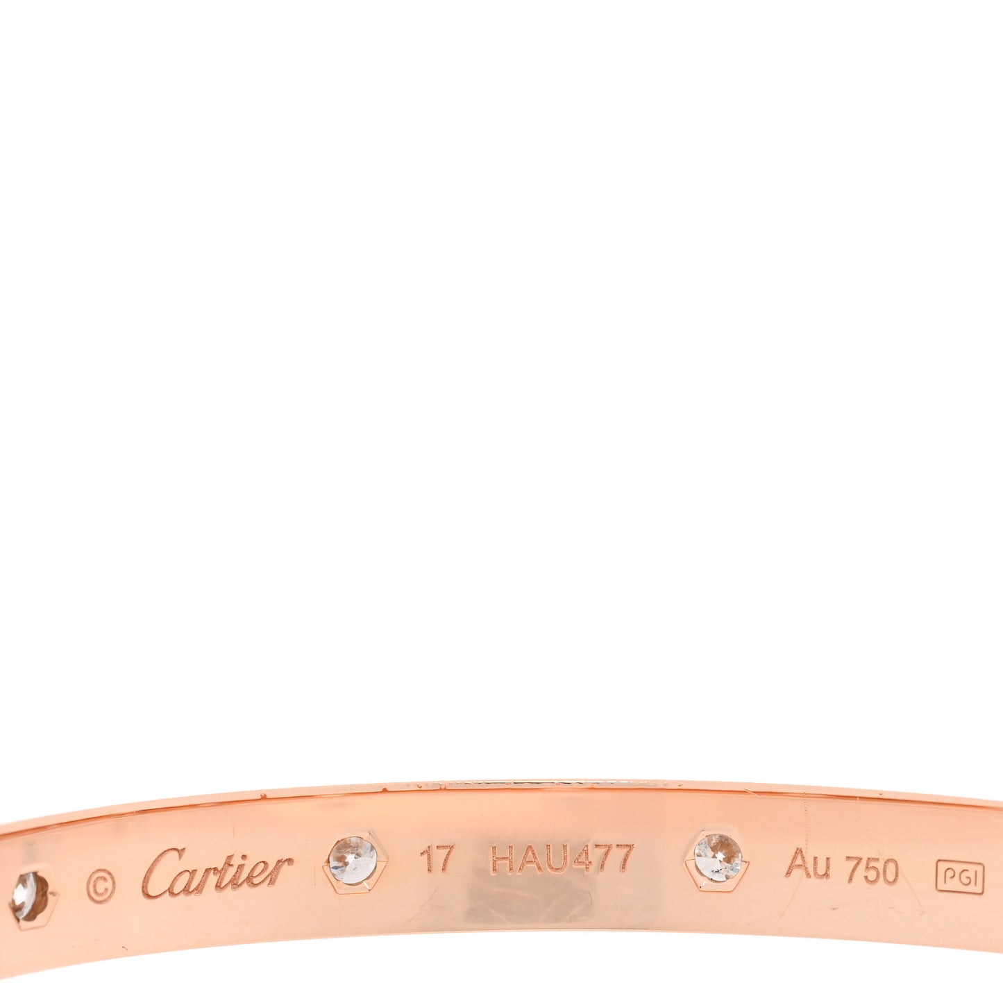 18K Pink Gold 10 Diamond LOVE Bracelet 17