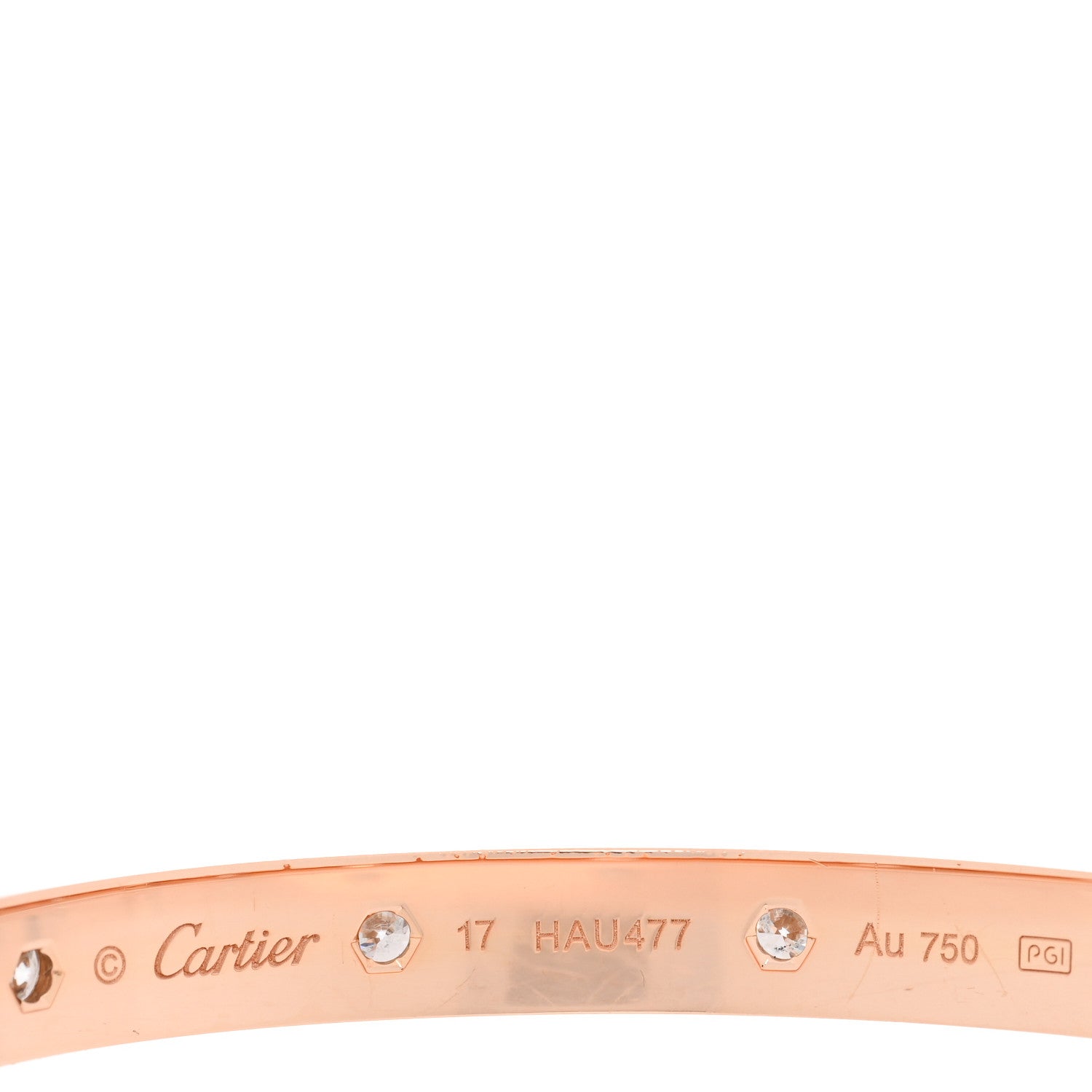 Cartier 18K Pink Gold 10 Diamond LOVE Bracelet 17 3 of 8