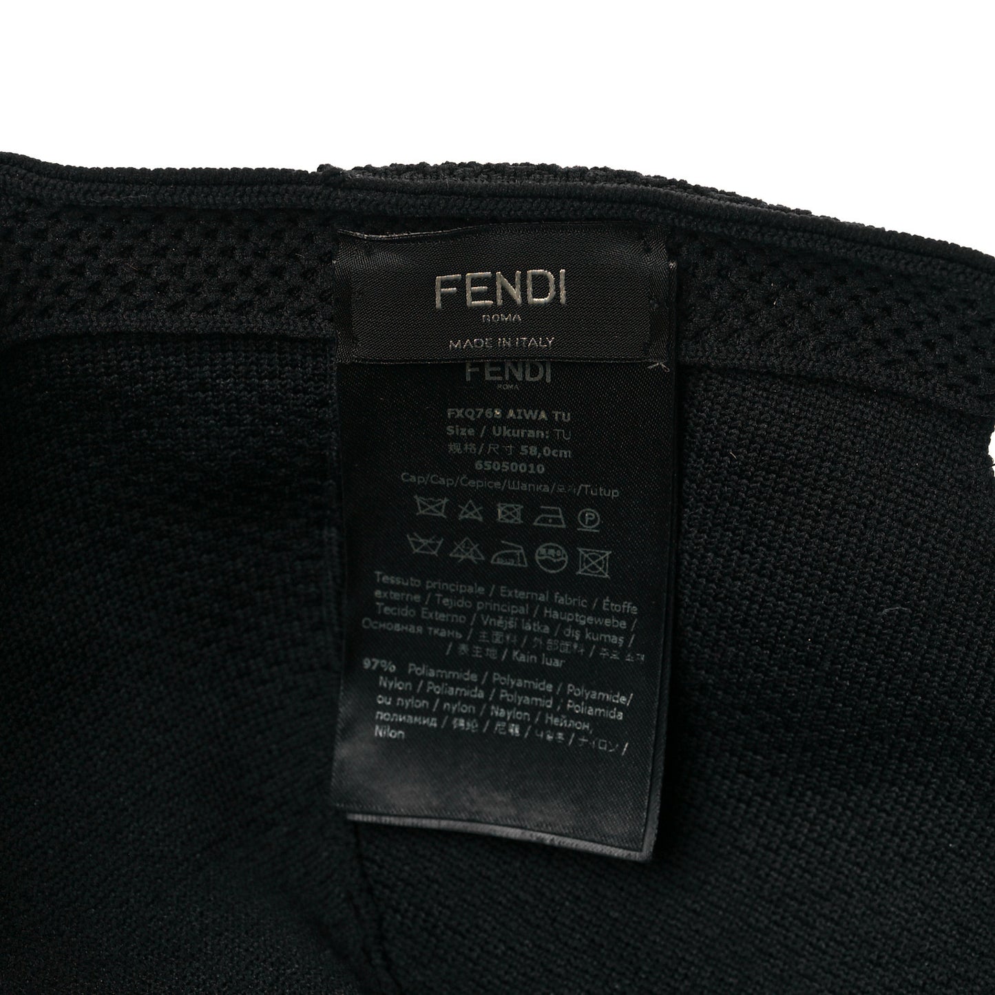 Mesh Tonal Knit FF Baseball Hat Black